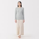 婦人　フライス編みクルーネック長袖Ｔシャツ