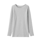 婦人　フライス編みクルーネック長袖Ｔシャツ