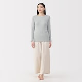 婦人　フライス編みクルーネック長袖Ｔシャツ