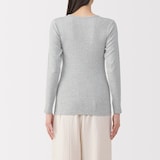 婦人　フライス編みクルーネック長袖Ｔシャツ