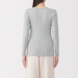 婦人　フライス編みクルーネック長袖Ｔシャツ