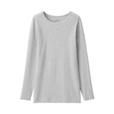 婦人　フライス編みクルーネック長袖Ｔシャツ