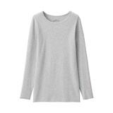 婦人　フライス編みクルーネック長袖Ｔシャツ