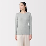 婦人　フライス編みクルーネック長袖Ｔシャツ