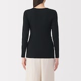 婦人　フライス編みクルーネック長袖Ｔシャツ