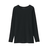 婦人　フライス編みクルーネック長袖Ｔシャツ