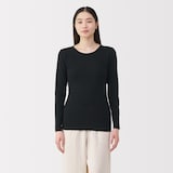 婦人　フライス編みクルーネック長袖Ｔシャツ