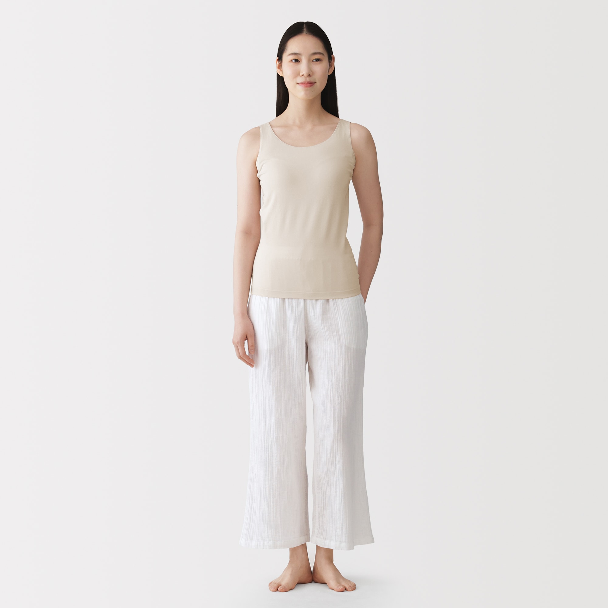 婦人　さらっと綿汗取りパッド付きブラタンクトップ