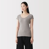 婦人　さらっと綿　汗取りパッド付きフレンチスリーブ