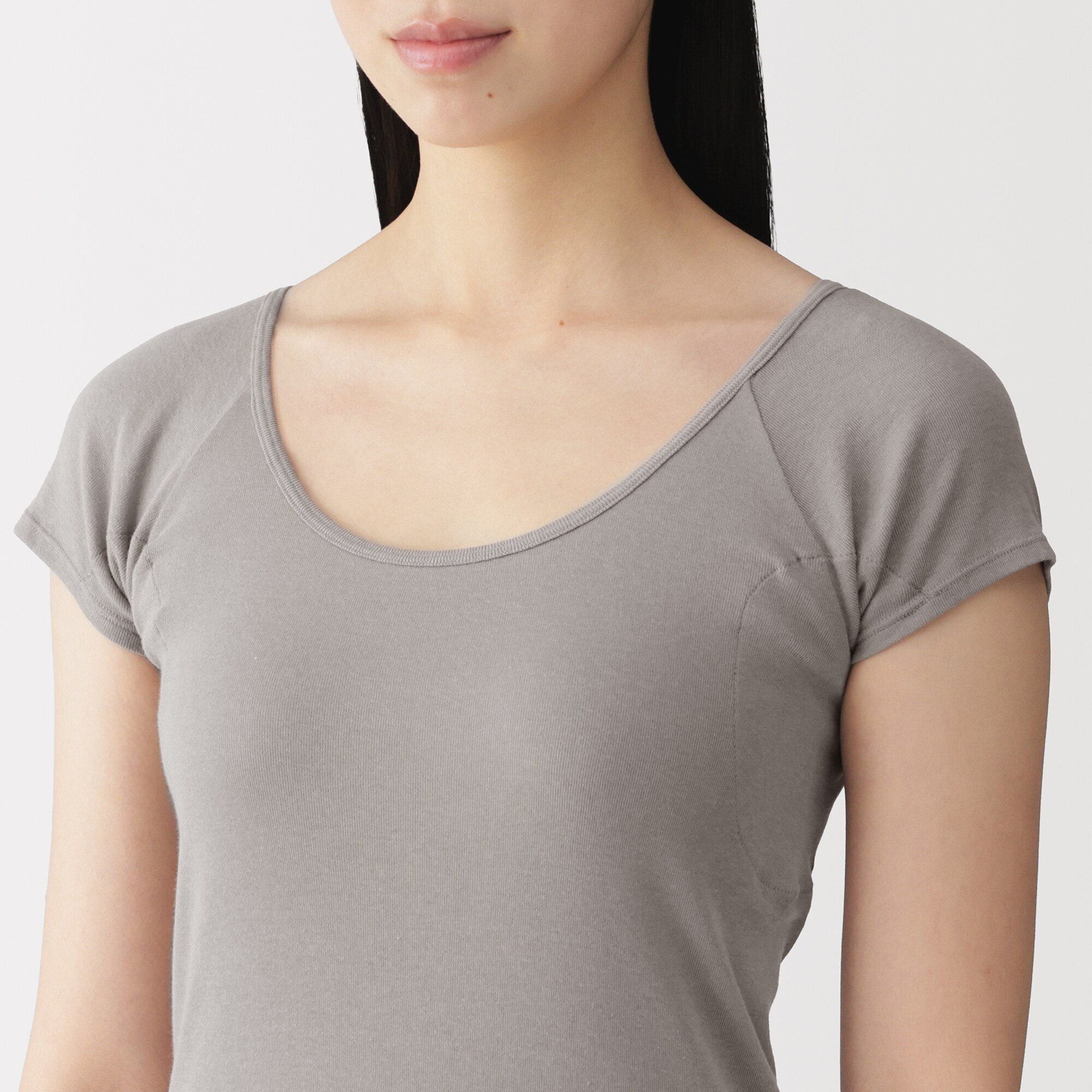 婦人　さらっと綿　汗取りパッド付きフレンチスリーブ