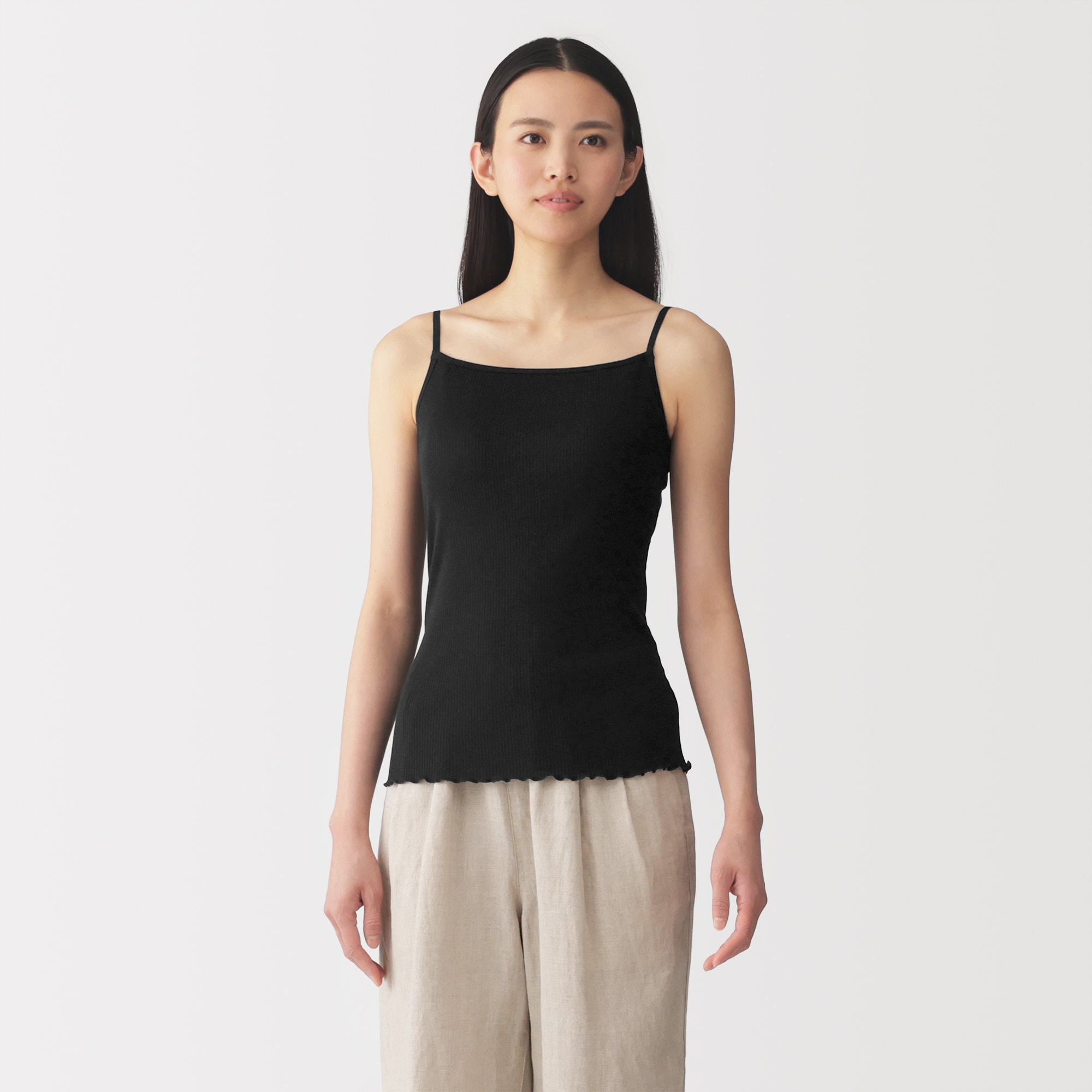 婦人　なめらかリブブラキャミソール