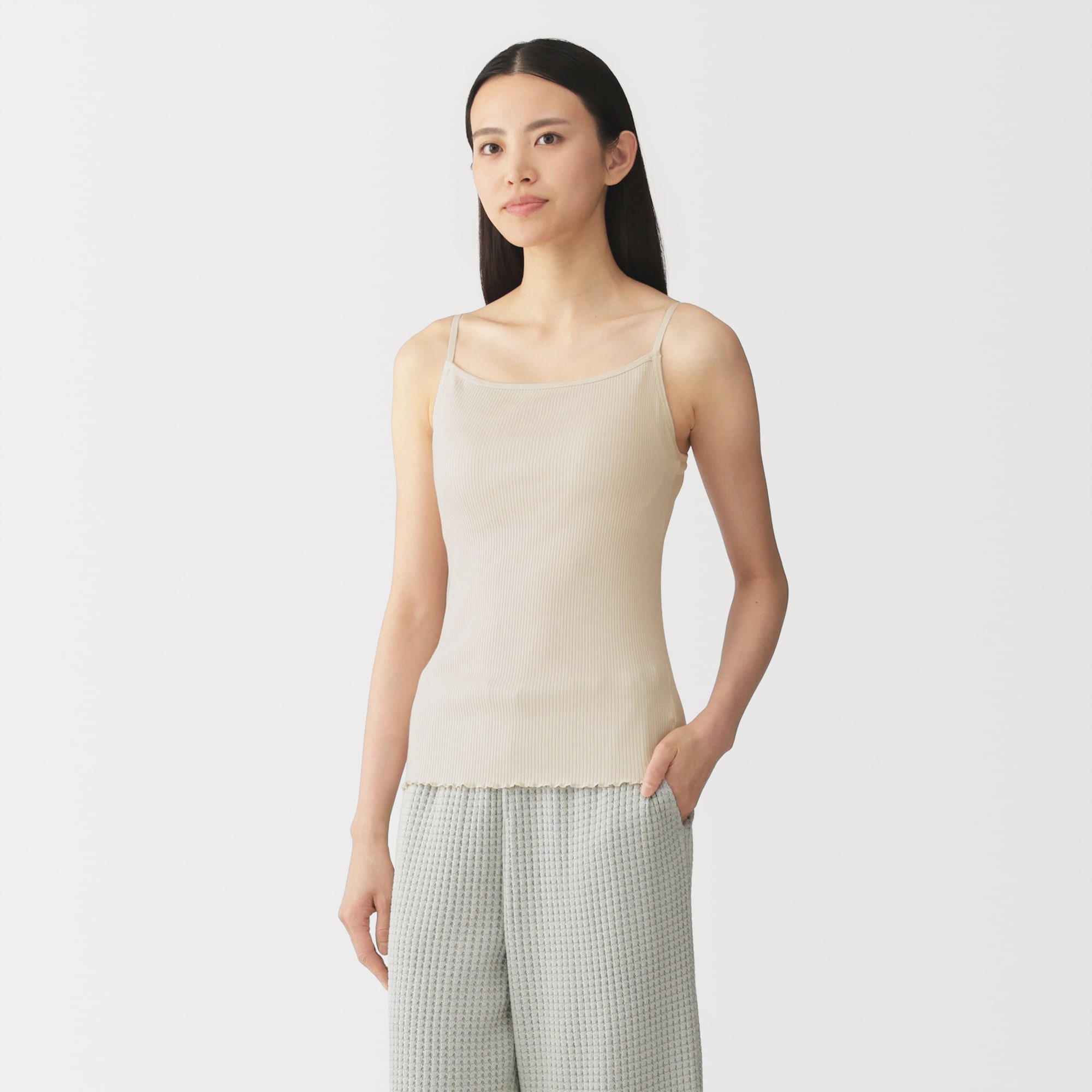 婦人　なめらかリブブラキャミソール