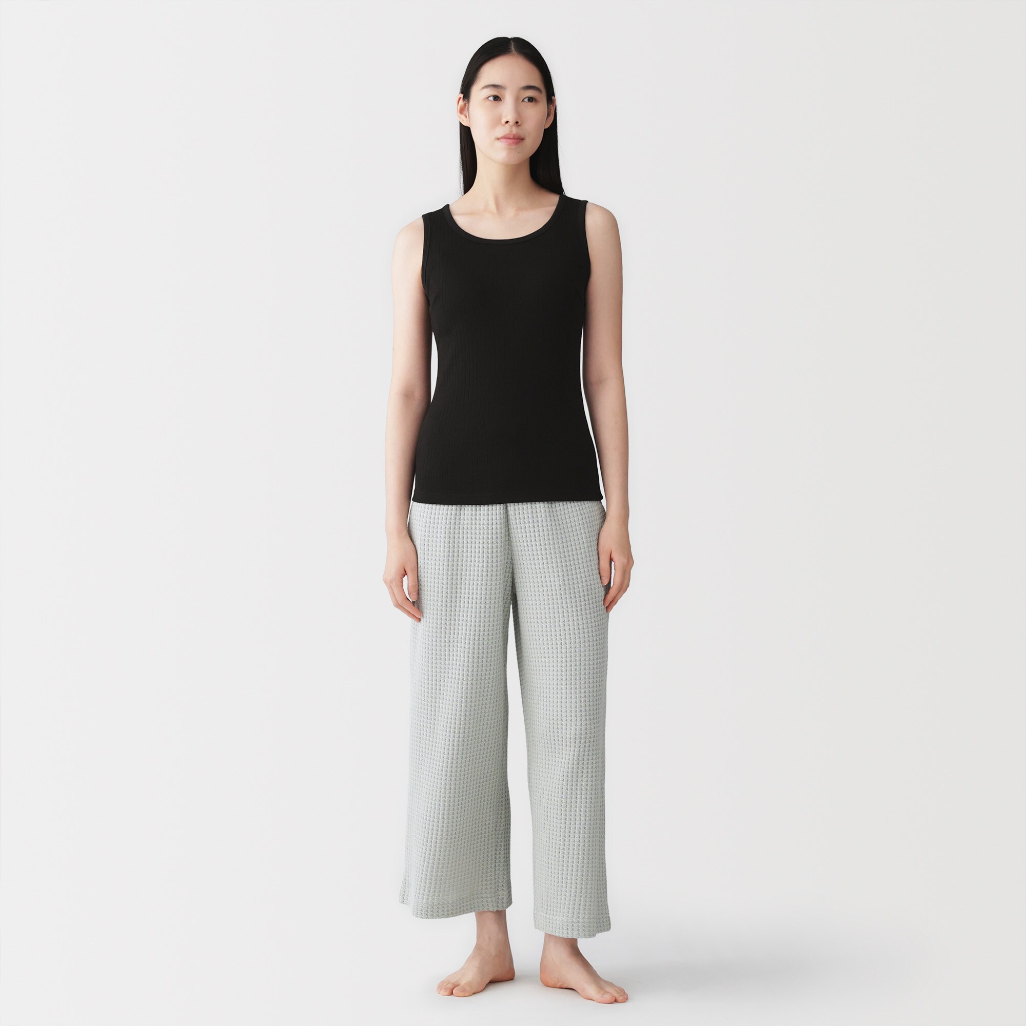 婦人　コットンストレッチリブブラタンクトップ