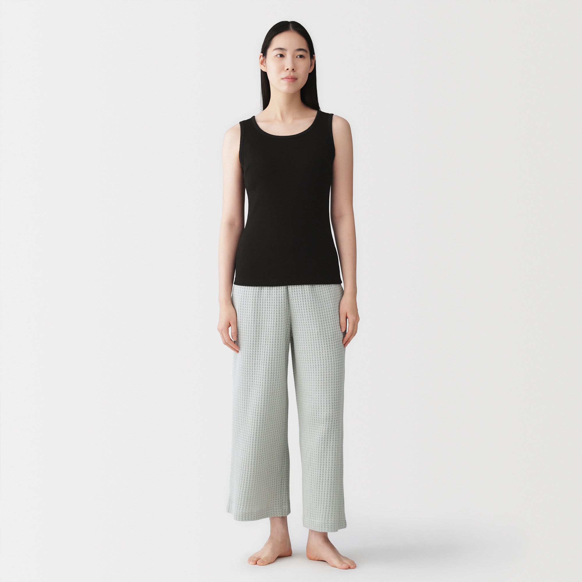 婦人　コットンストレッチリブブラタンクトップ