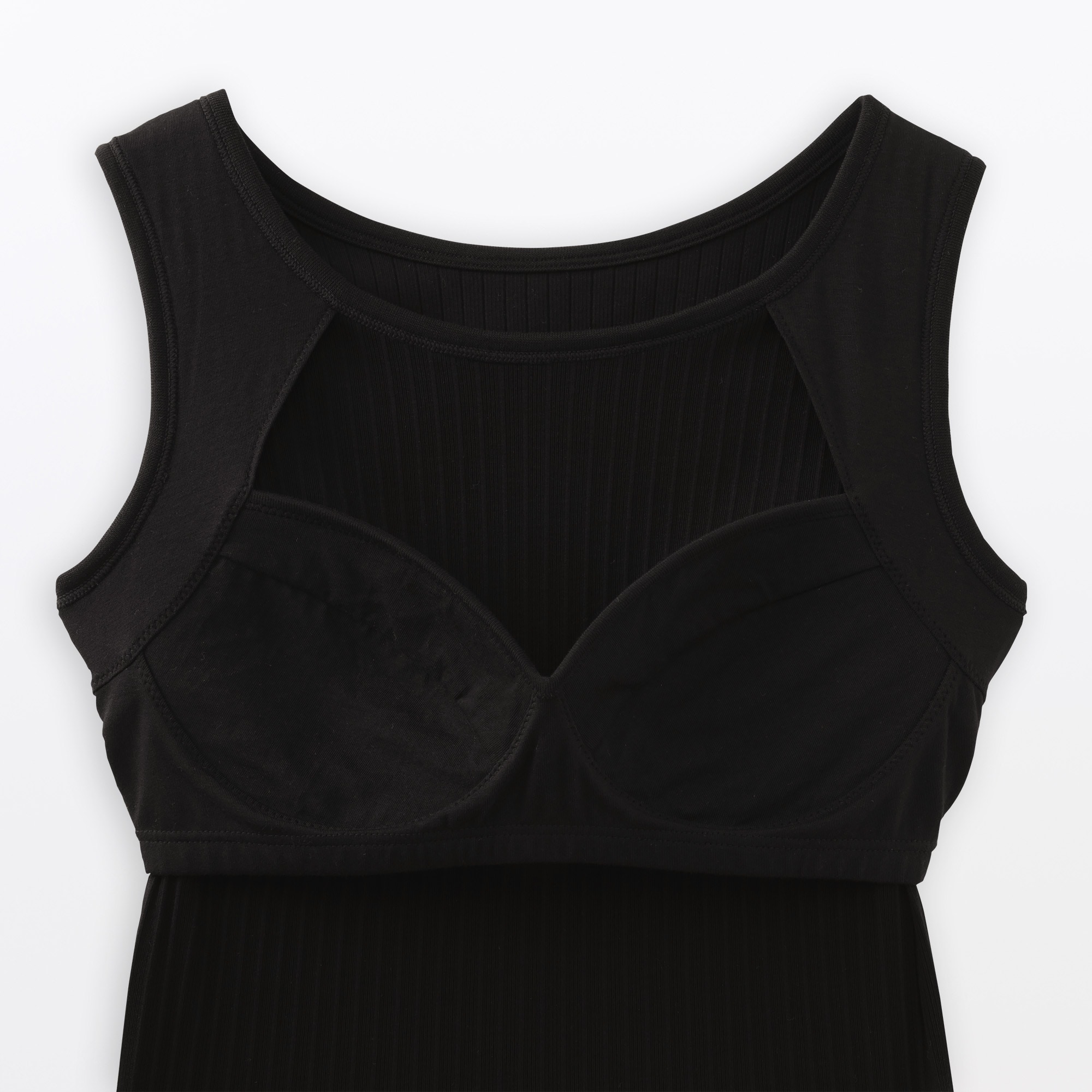 婦人　コットンストレッチリブブラタンクトップ