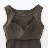 婦人　コットンストレッチリブブラタンクトップ