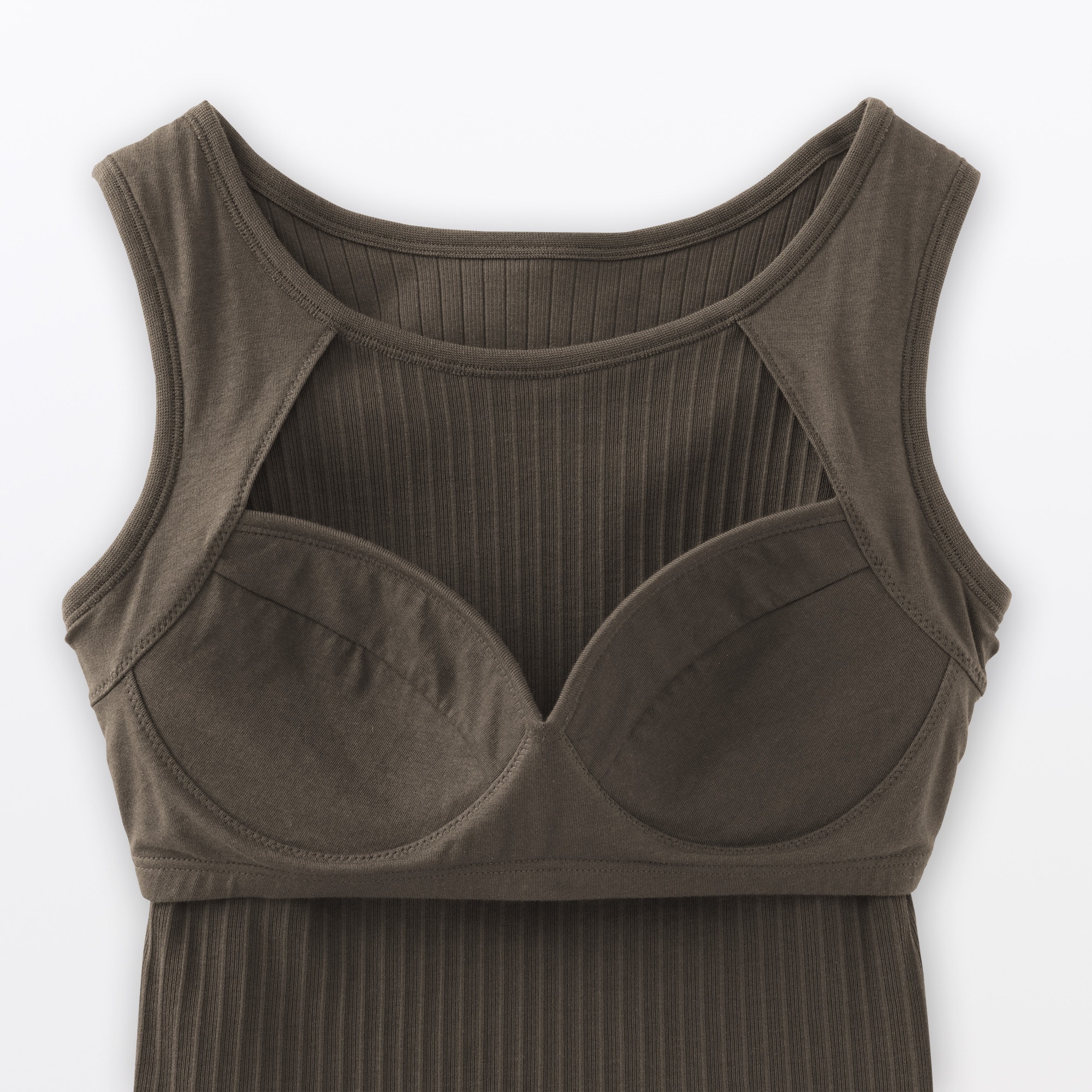 婦人　コットンストレッチリブブラタンクトップ