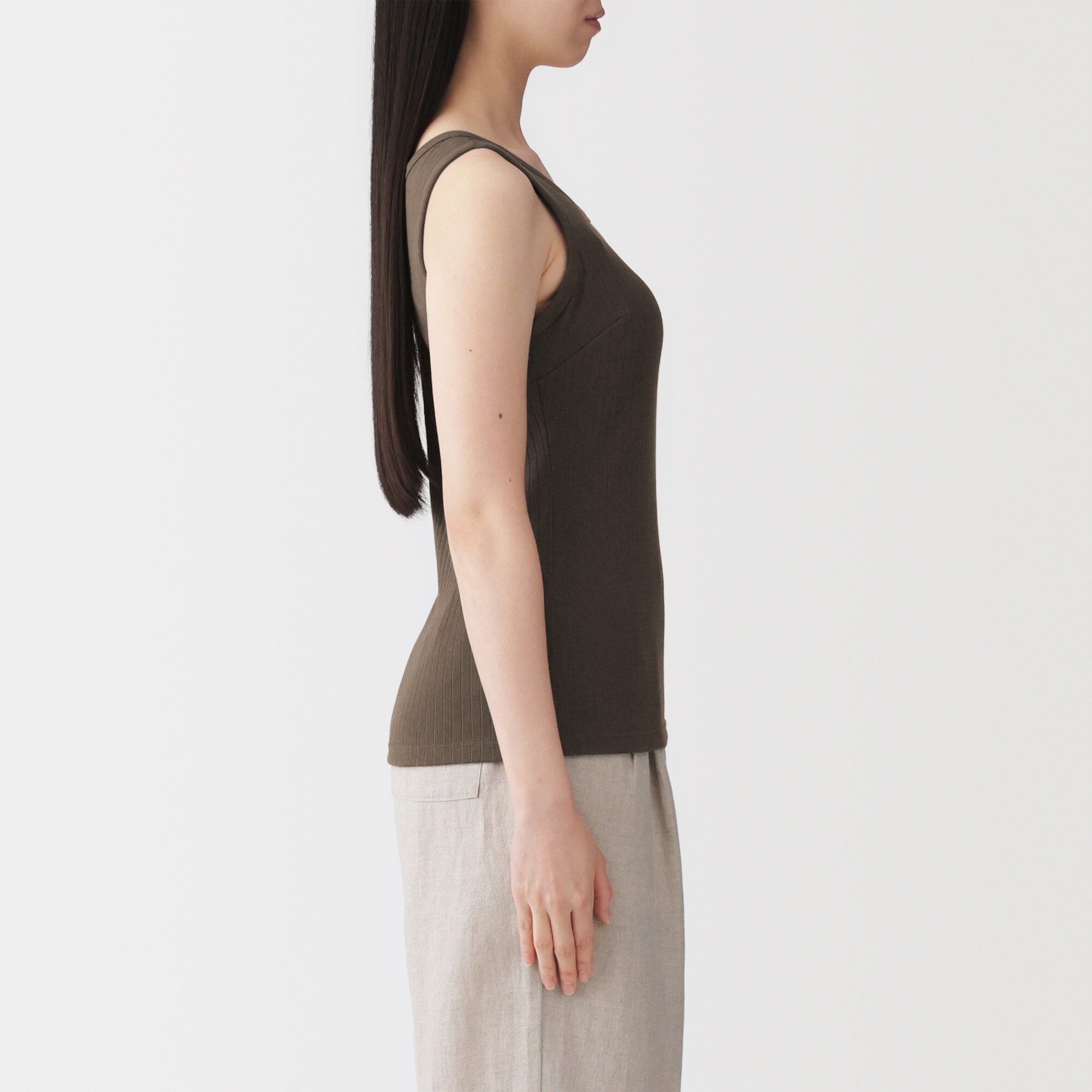 婦人 コットンストレッチリブブラタンクトップ | 無印良品