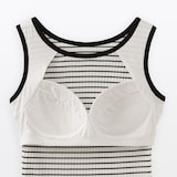 婦人　コットンストレッチリブブラタンクトップ