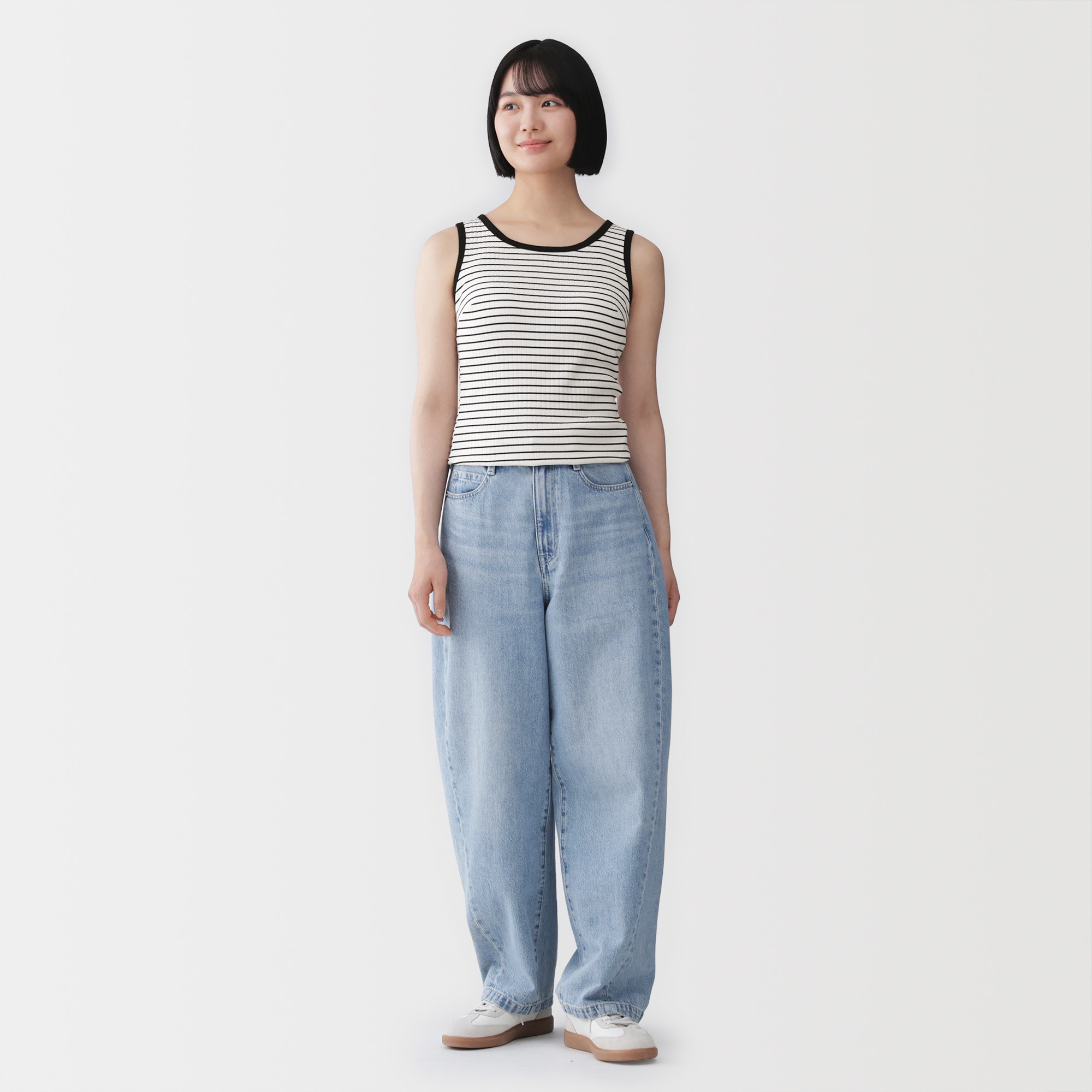 婦人　コットンストレッチリブブラタンクトップ