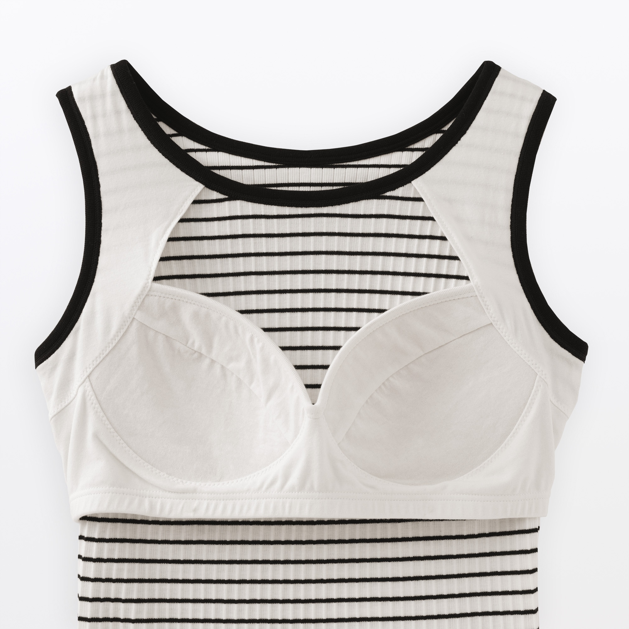 婦人　コットンストレッチリブブラタンクトップ