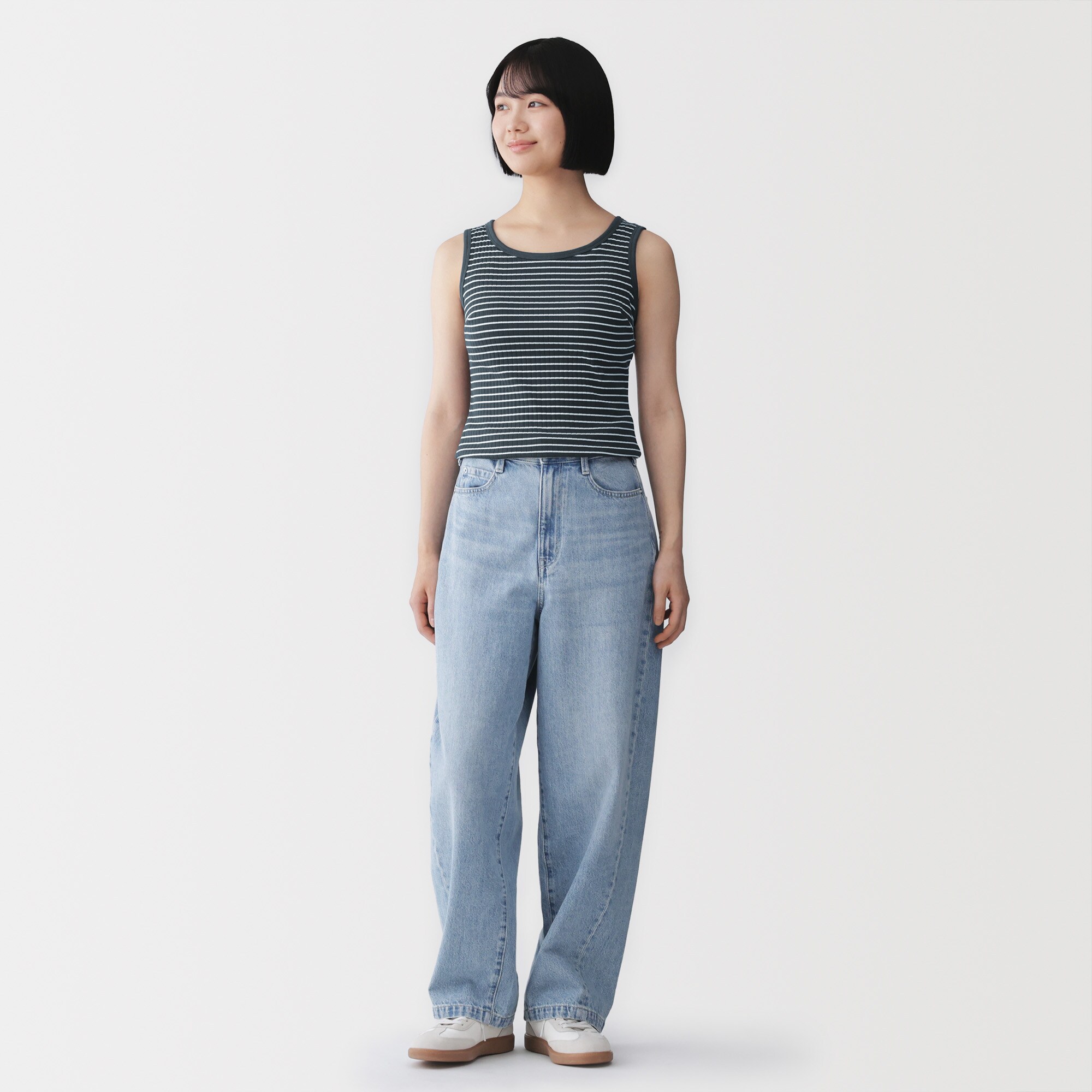 婦人　コットンストレッチリブブラタンクトップ