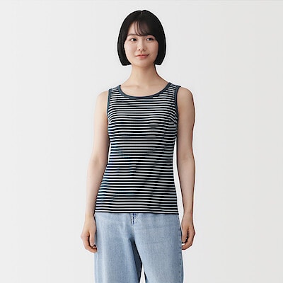 婦人　コットンストレッチリブブラタンクトップ