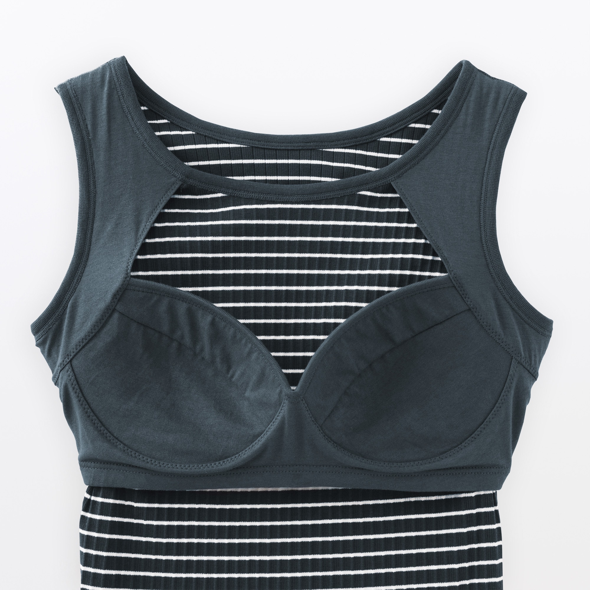 婦人　コットンストレッチリブブラタンクトップ