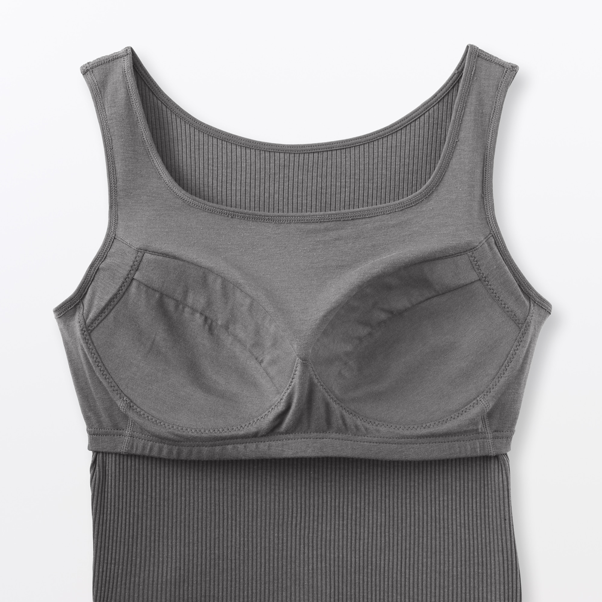 婦人　なめらかリブブラタンクトップ