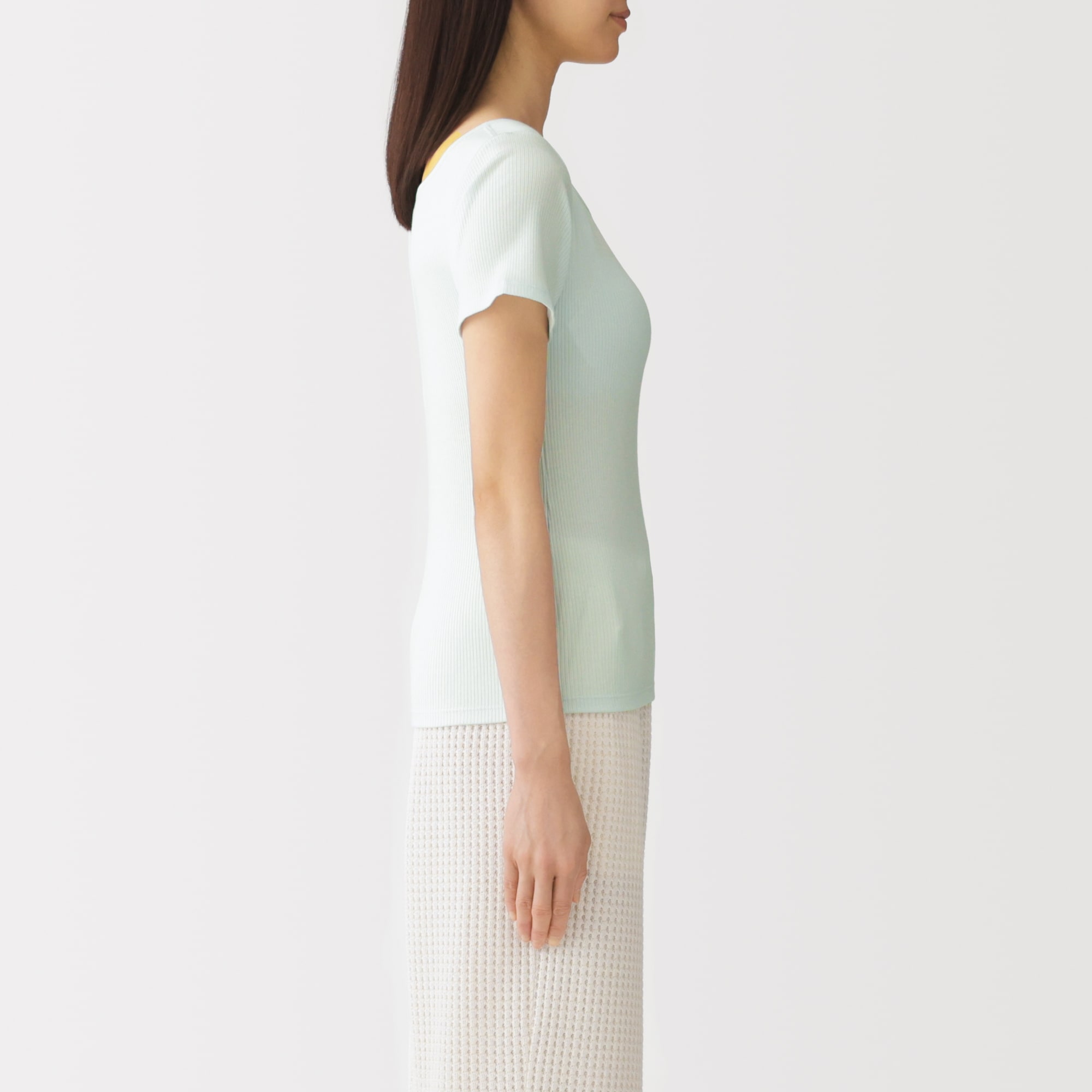 婦人　なめらかリブブラ半袖Ｔシャツ