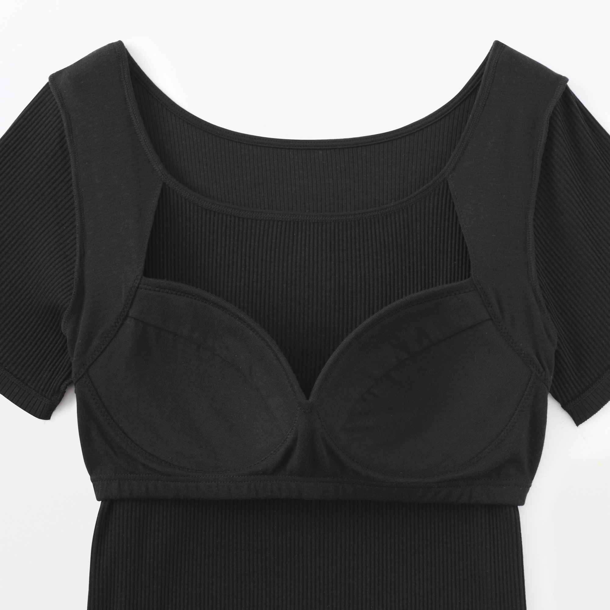 婦人　なめらかリブブラ半袖Ｔシャツ