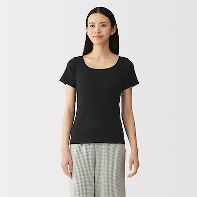 【２月中旬発売予定】婦人　なめらかリブブラ半袖Ｔシャツ