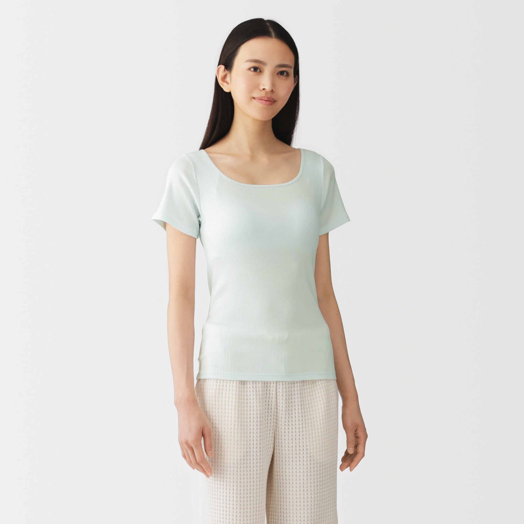 婦人 なめらかリブブラ半袖Tシャツ | 無印良品