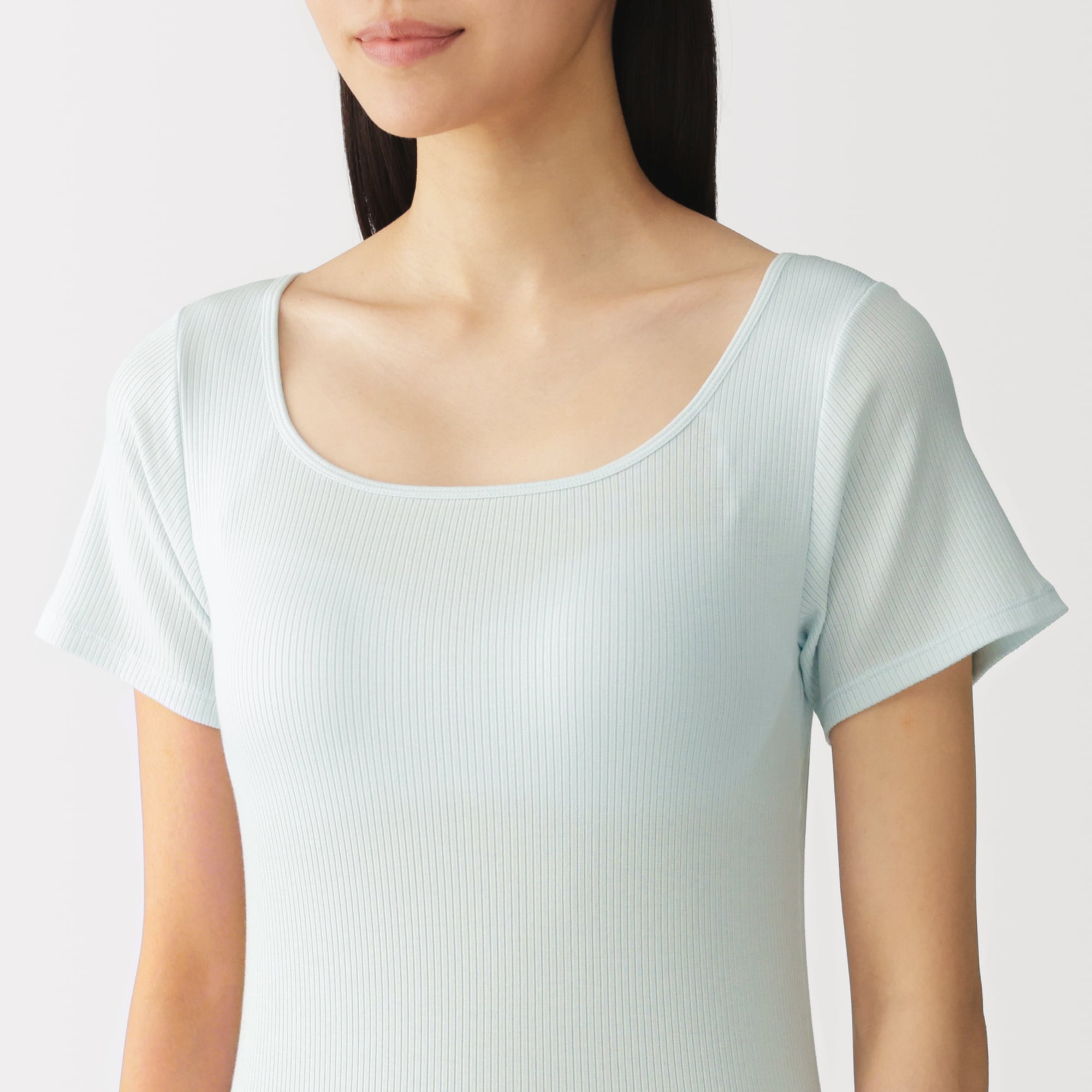 婦人　なめらかリブブラ半袖Ｔシャツ