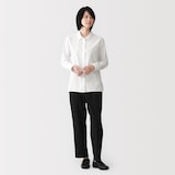 婦人　洗いざらし　ブロードレギュラーカラー長袖シャツ