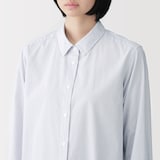 婦人　洗いざらし　ブロードレギュラーカラー長袖シャツ