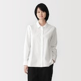 婦人　洗いざらし　ブロードレギュラーカラー長袖シャツ