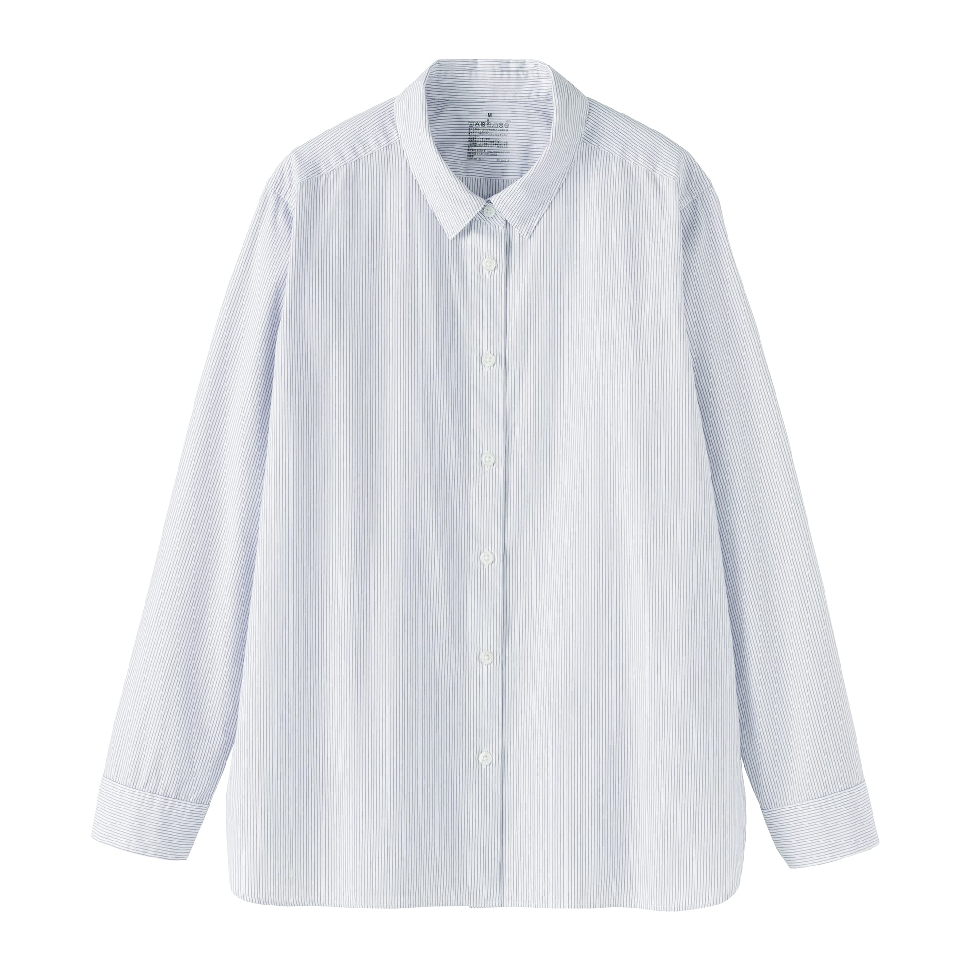 婦人　洗いざらし　ブロードレギュラーカラー長袖シャツ