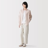 婦人　洗いざらし　ブロードレギュラーカラー長袖シャツ