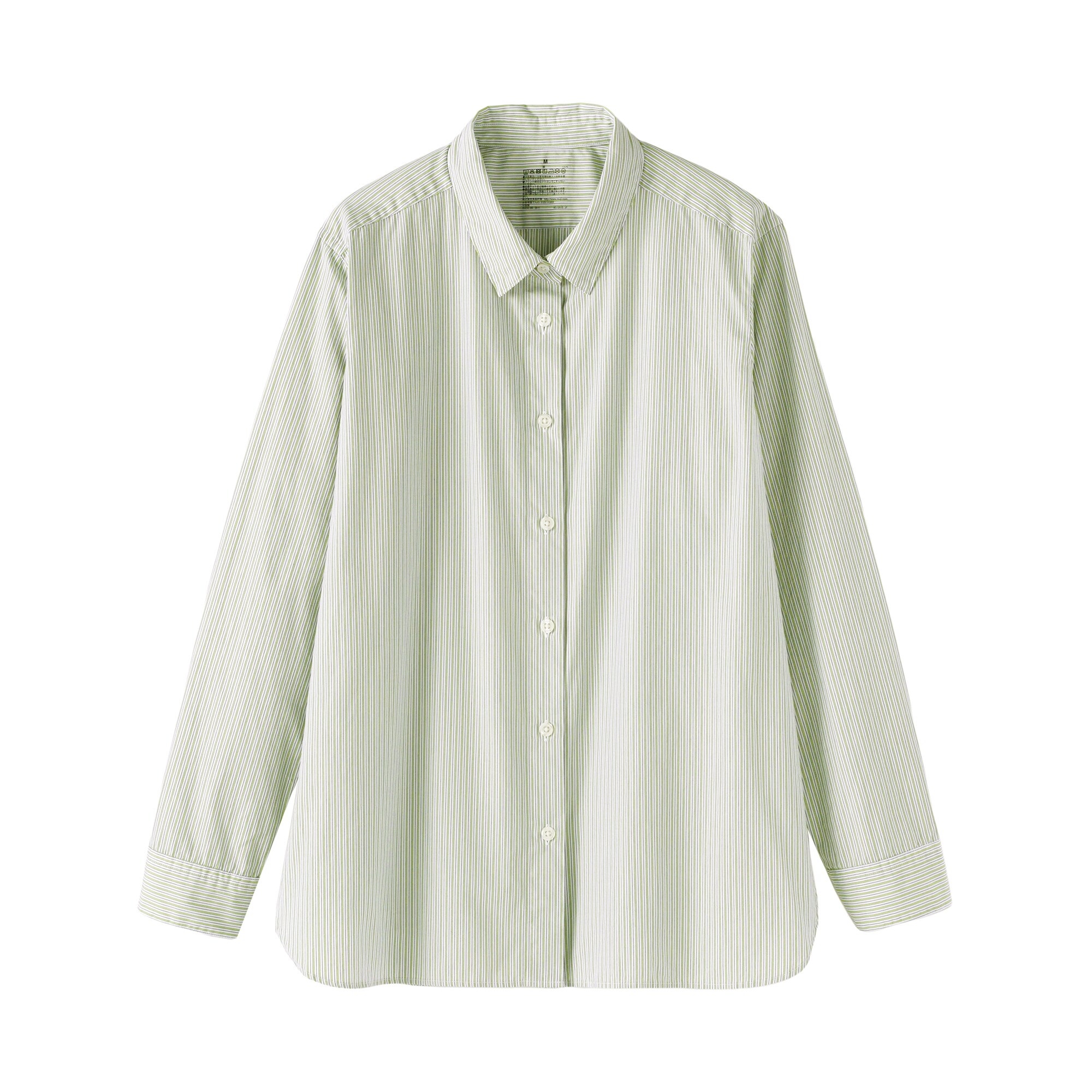 婦人　洗いざらし　ブロードレギュラーカラー長袖シャツ