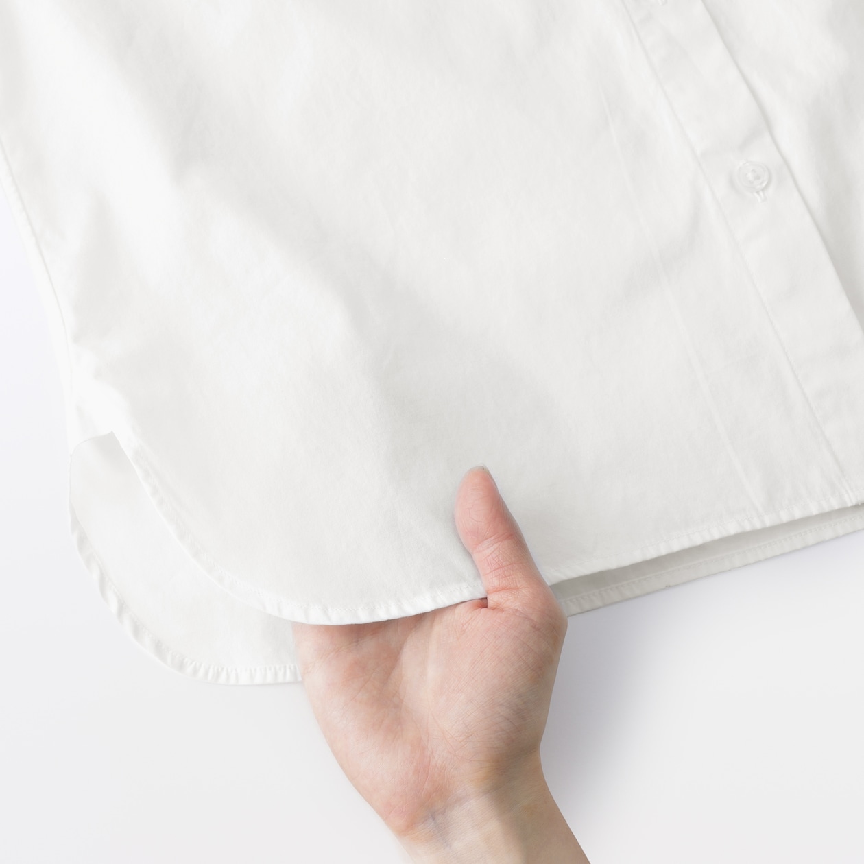 婦人　洗いざらし　ブロードレギュラーカラー長袖シャツ