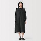 婦人　カポック混　二重ガーゼ　長袖ワンピース