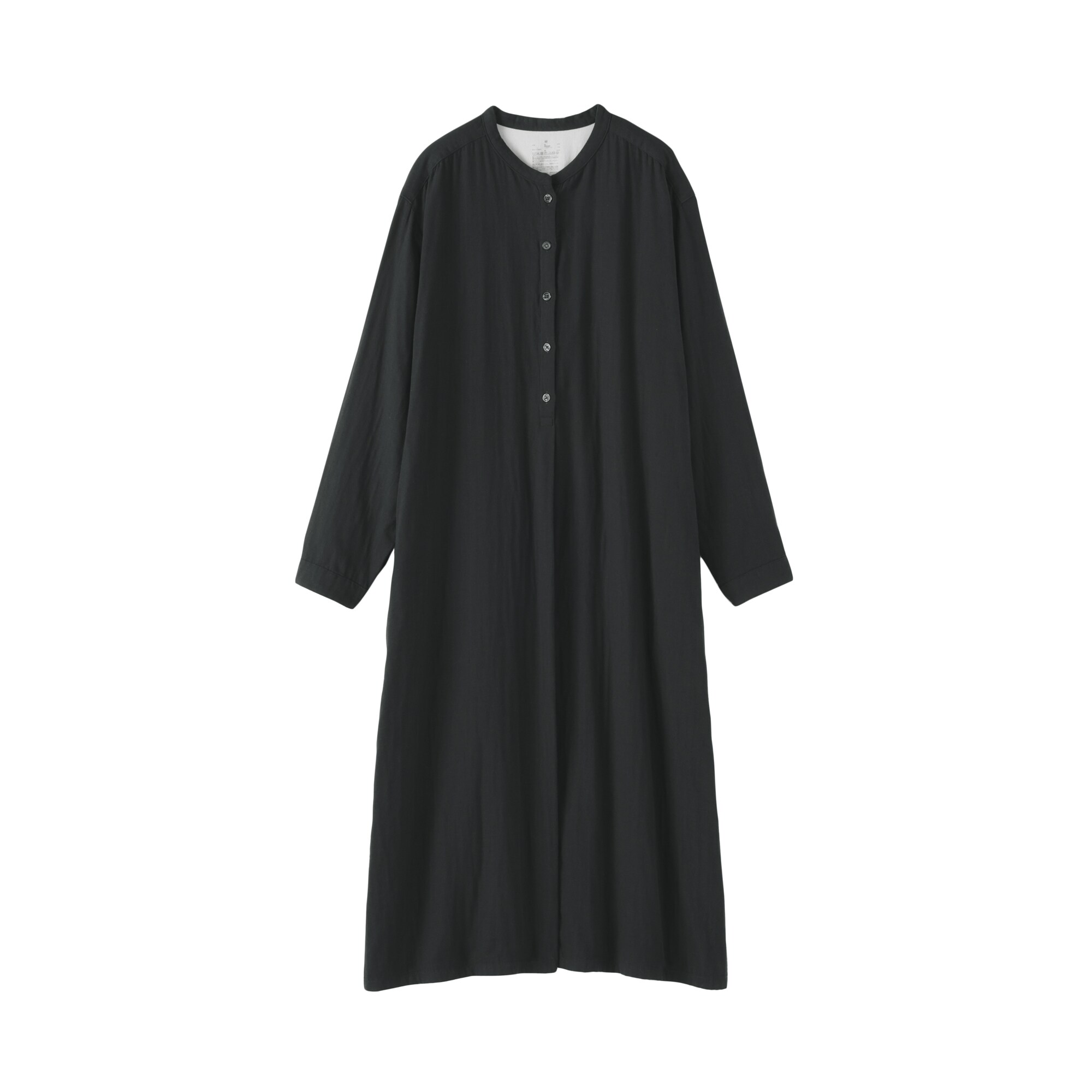 婦人　カポック混　二重ガーゼ　長袖ワンピース