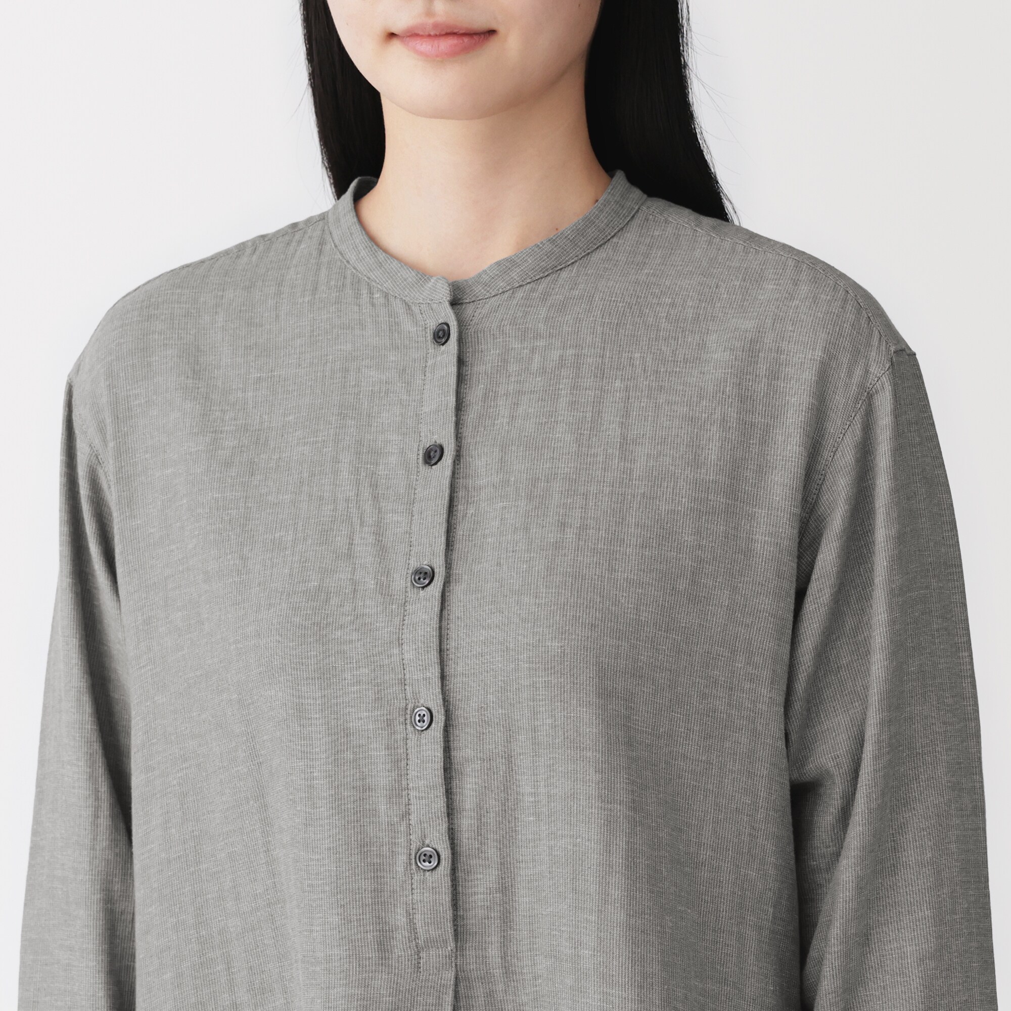 婦人　カポック混　二重ガーゼ　長袖ワンピース