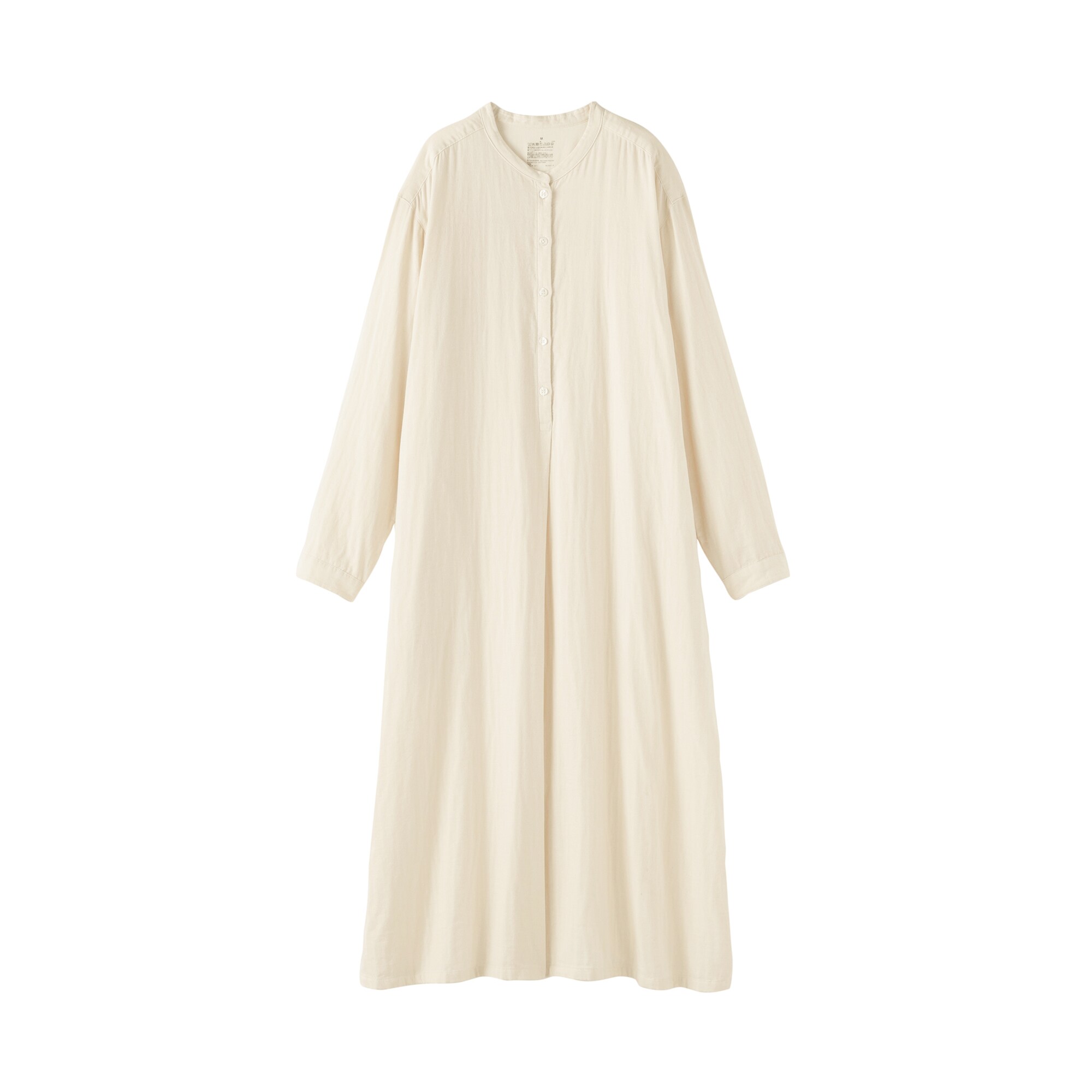 婦人 カポック混 二重ガーゼ 長袖ワンピース | 無印良品