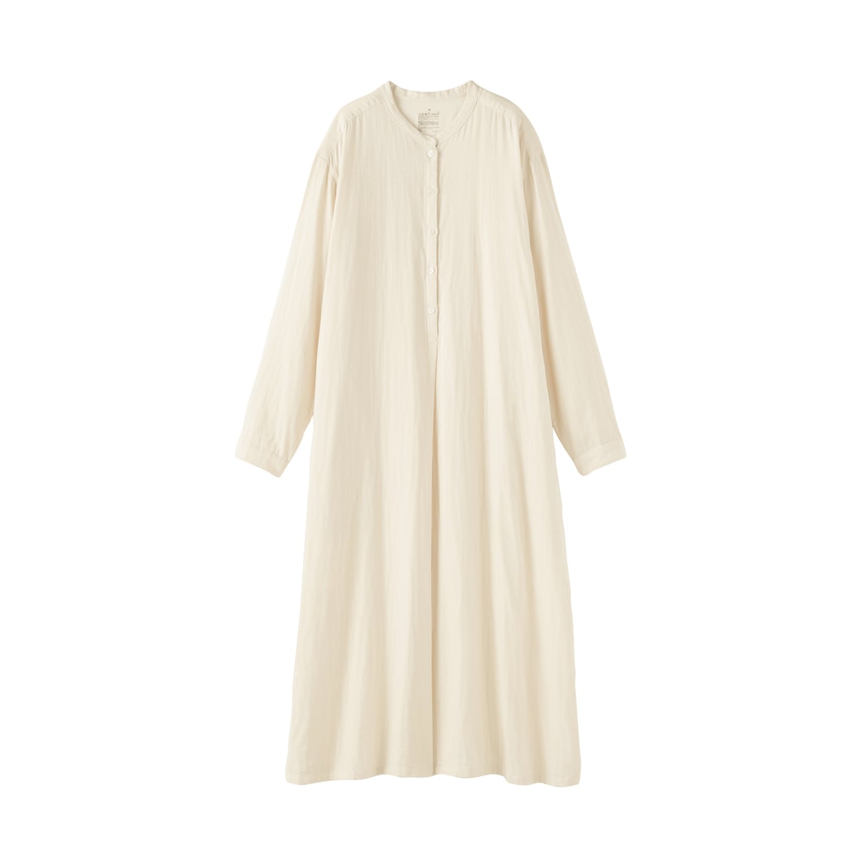 婦人　カポック混　二重ガーゼ　長袖ワンピース