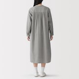 婦人　カポック混　二重ガーゼ　長袖ワンピース