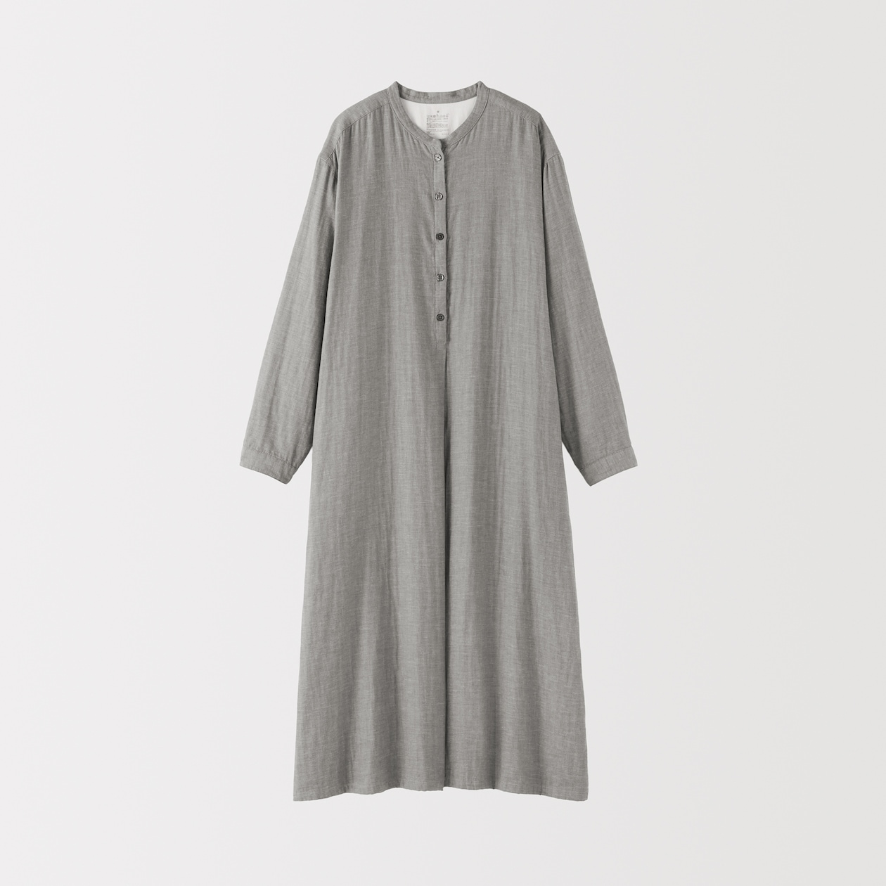 婦人　カポック混　二重ガーゼ　長袖ワンピース