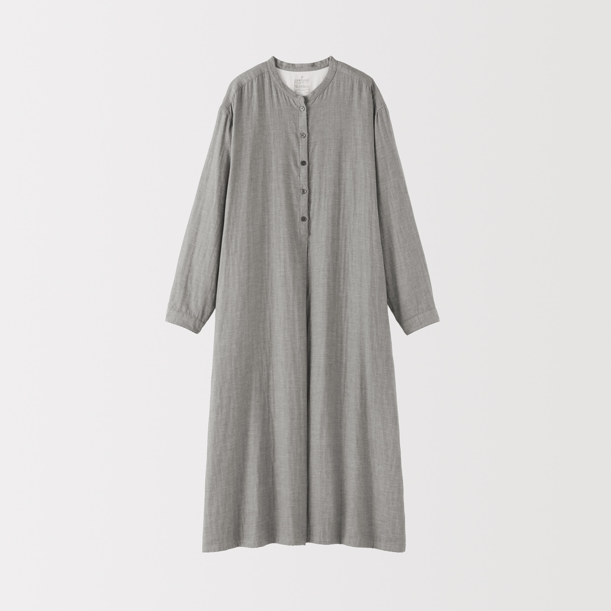 婦人 カポック混 二重ガーゼ 長袖ワンピース | 無印良品