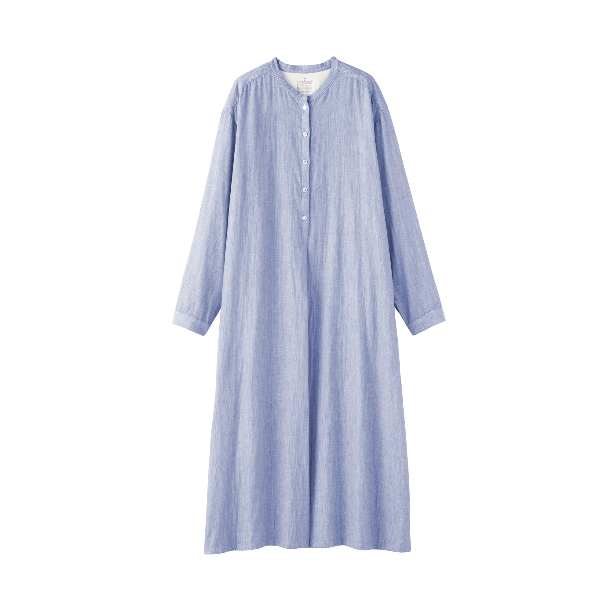 婦人　カポック混　二重ガーゼ　長袖ワンピース